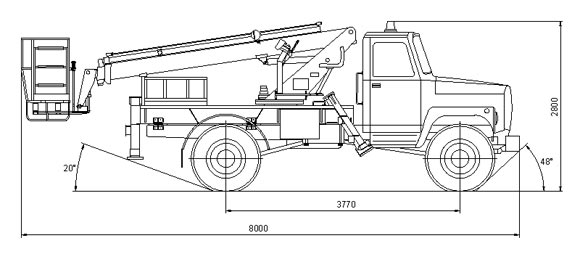 База (шасси) ГАЗ-33081 автовышки АПТ - 14 метров
